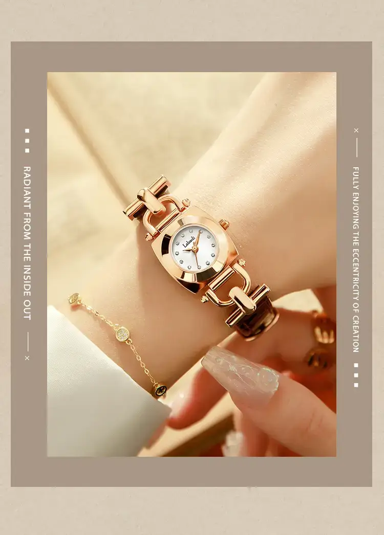 Labaoli Women's Rose Gold Square Watch Quartz Waterproof Belt Watch — feature 10