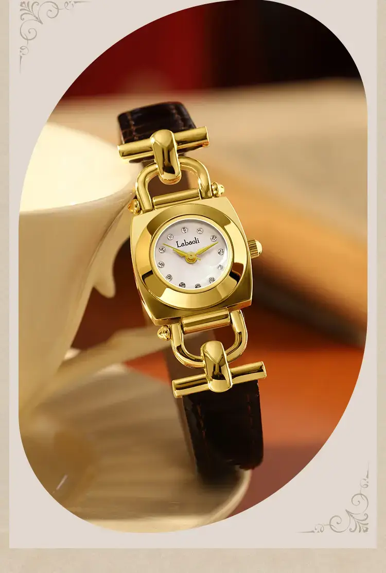 Labaoli Women's Rose Gold Square Watch Quartz Waterproof Belt Watch — feature 5