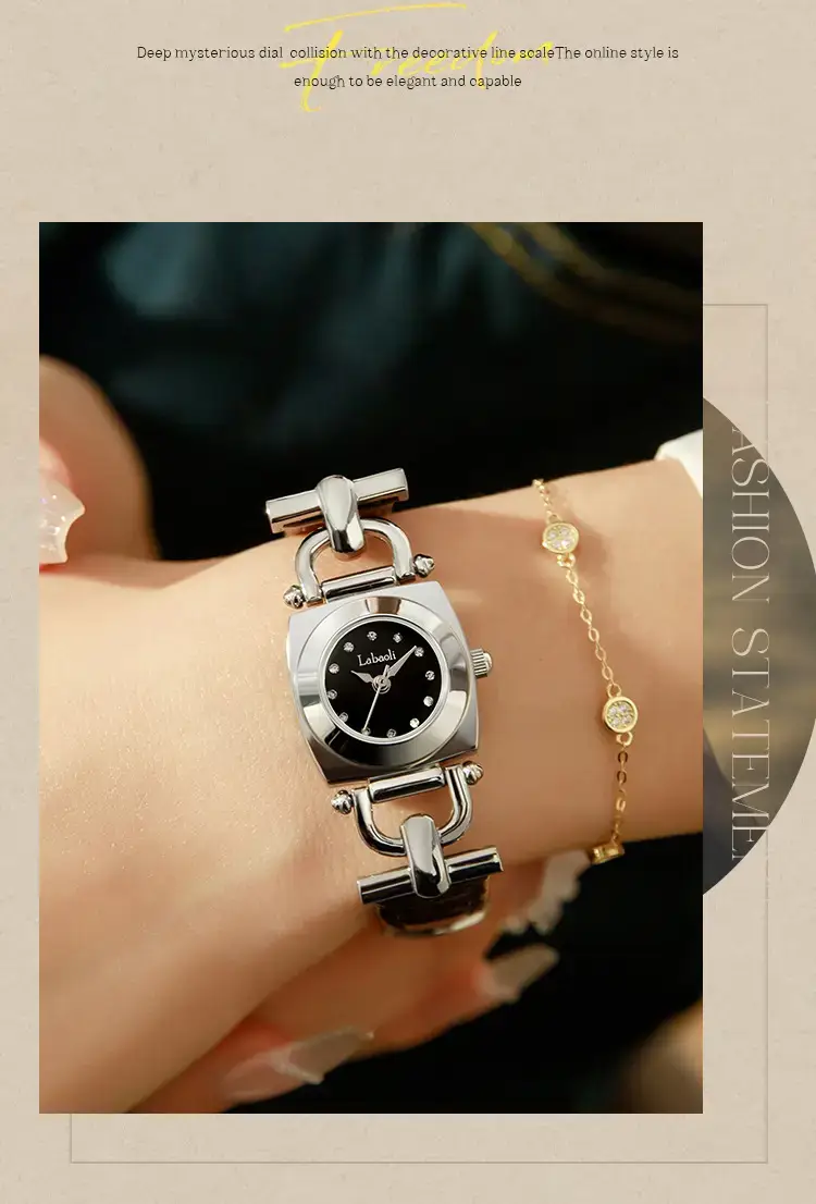 Labaoli Women's Rose Gold Square Watch Quartz Waterproof Belt Watch — feature 8