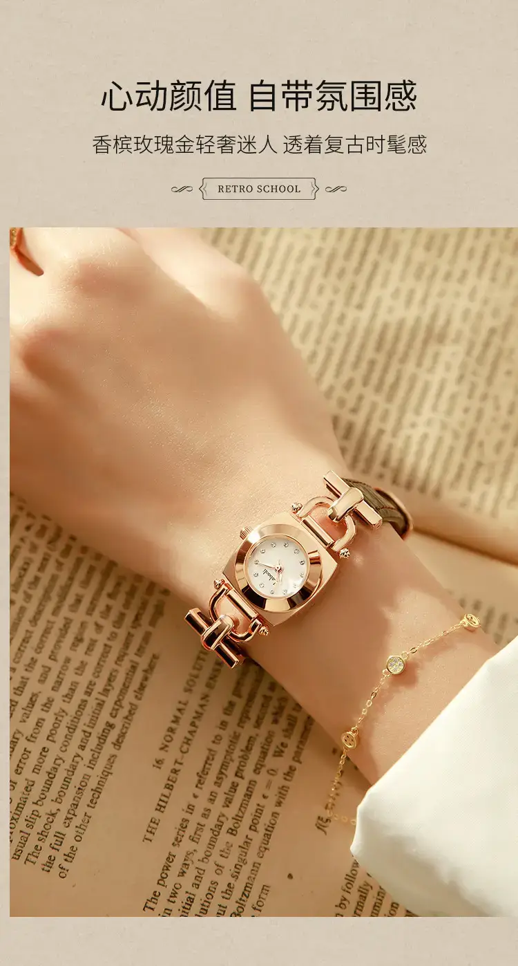 Labaoli Women's Rose Gold Square Watch Quartz Waterproof Belt Watch — feature 9