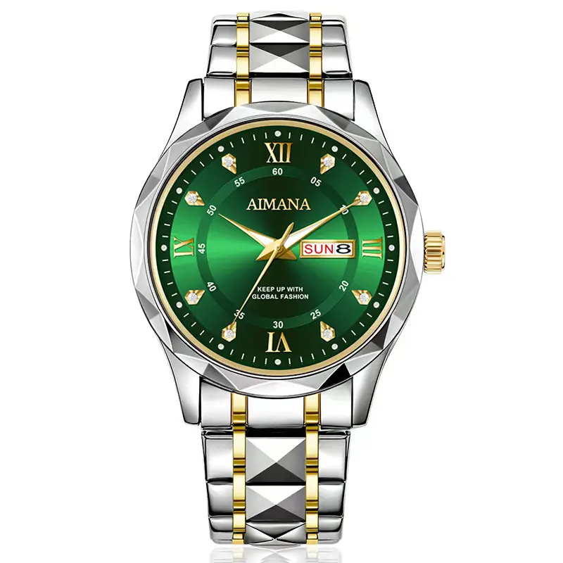 Men's Luminous Quartz Watch with Gold Strap — feature 20