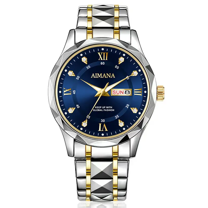 Men's Luminous Quartz Watch with Gold Strap — feature 25