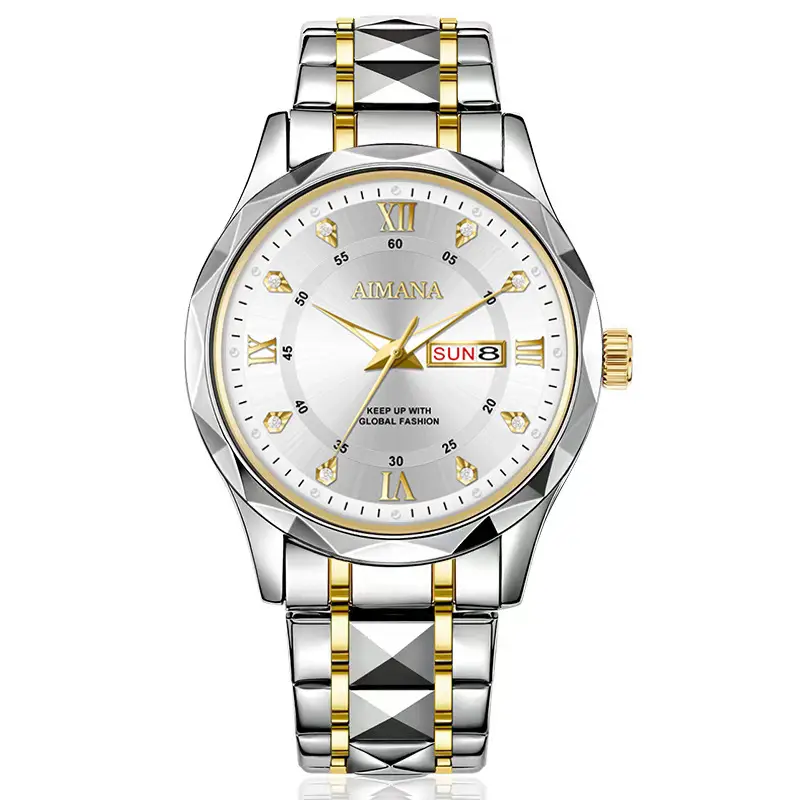 Men's Luminous Quartz Watch with Gold Strap - Image 5