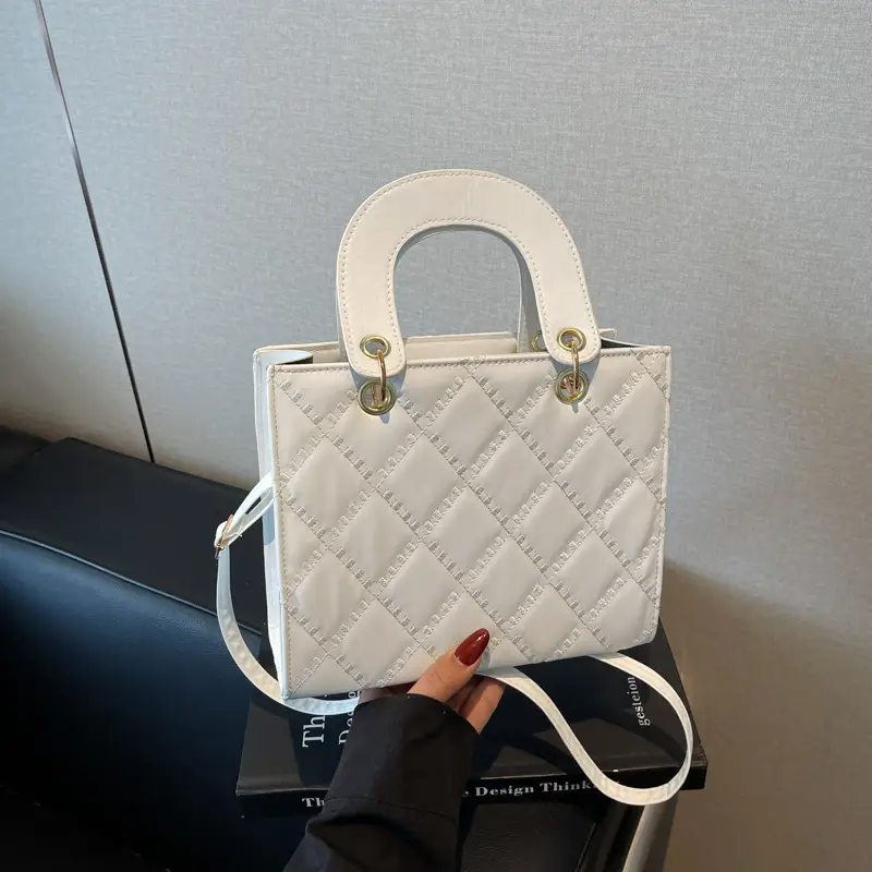 White Quilted Handbag for Women 2025 - Image 6