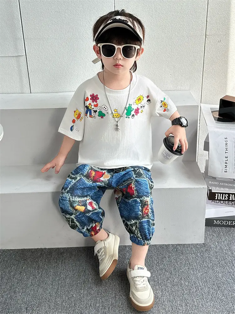 7348 Boys T-Shirt Anti-Mosquito Pants Set