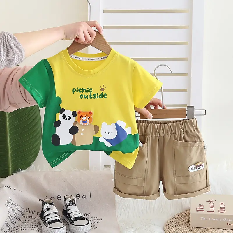2025 Boys Picnic Outdoors T-Shirt & Shorts Set 1-5Y - Image 2
