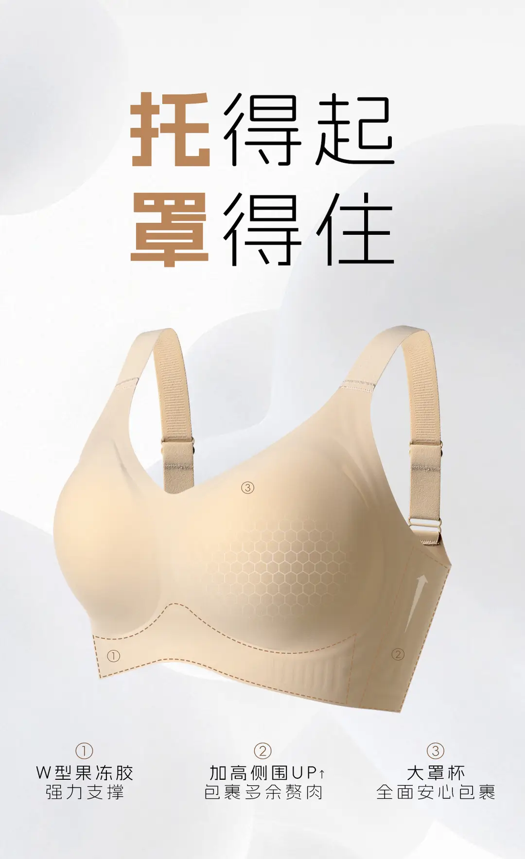 Wholesale Adjustable Underwear for Women with Small Breasts, Push-Up, Secondary Breast Reduction, Anti-Sagging, Breathable, Traceless, Soft Support, Large Size Bra — feature 3