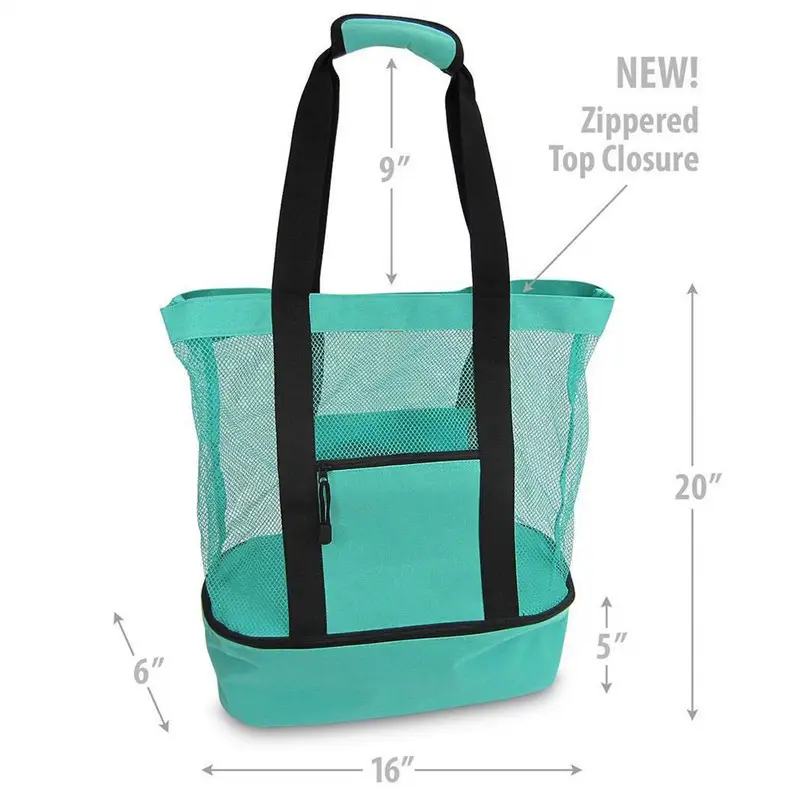 Multi-functional Beach Mesh Bag Double Layer Outdoor Portable Shoulder Insulation Bag Travel Ice Bag Storage Beach Bag Daily food kitchen drinking utensils - Image 8