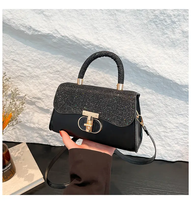 Women's White Retro Crossbody Bag with Gold Clasp — feature 22