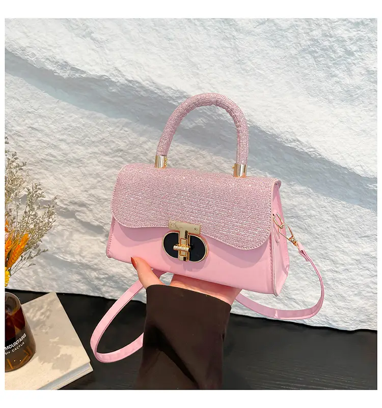 Women's White Retro Crossbody Bag with Gold Clasp — feature 23