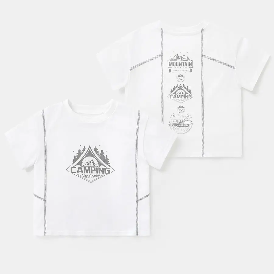 Boys Cotton T-Shirt Shorts Beige Summer - Image 3