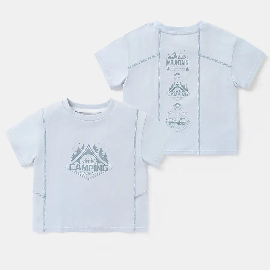 Boys Cotton T-Shirt Shorts Beige Summer - Image 4