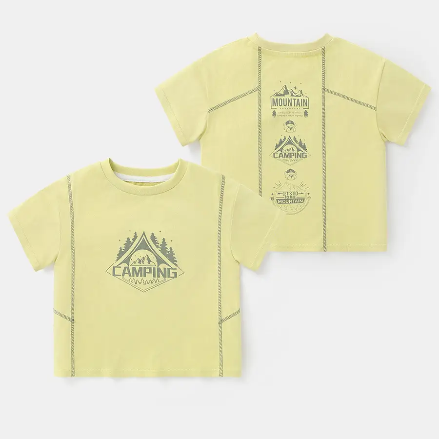 Boys Cotton T-Shirt Shorts Beige Summer - Image 5