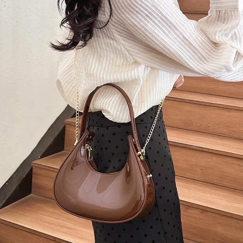 Red Glossy Chain Shoulder Bag for Women 2026 - Image 17