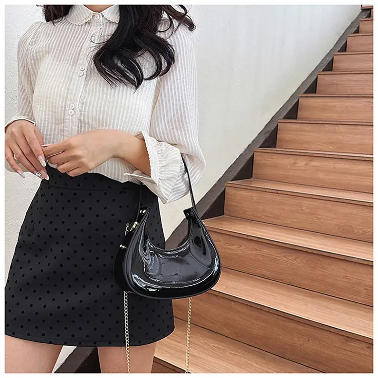 Red Glossy Chain Shoulder Bag for Women 2026 — feature 20