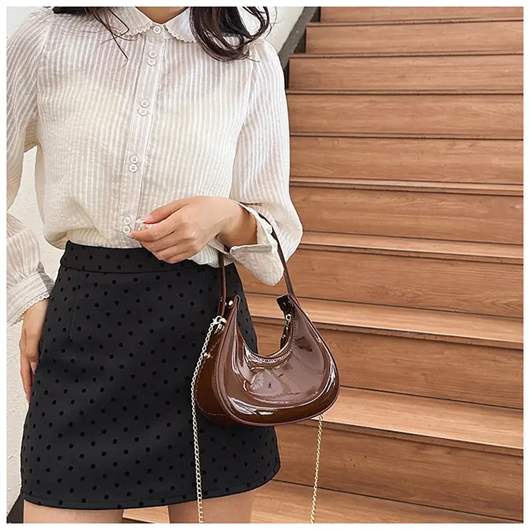Red Glossy Chain Shoulder Bag for Women 2026 — feature 34