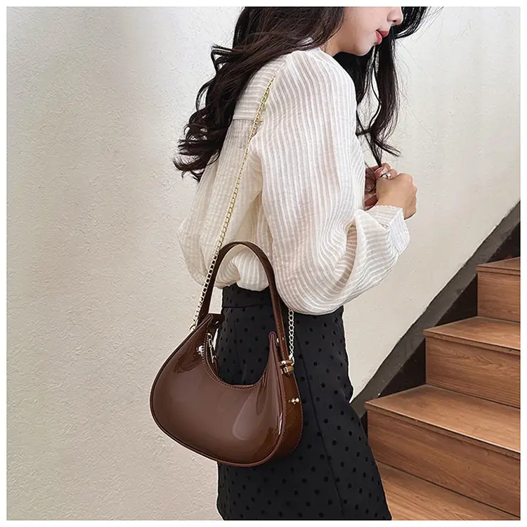 Red Glossy Chain Shoulder Bag for Women 2026 — feature 35