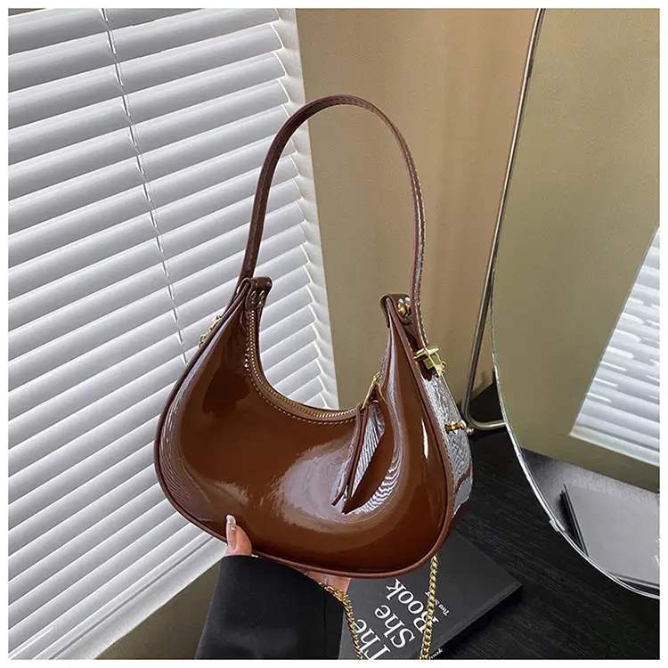 Red Glossy Chain Shoulder Bag for Women 2026 - Image 11