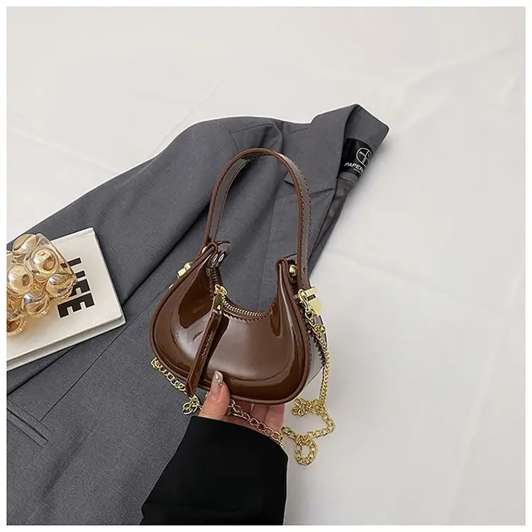 Red Glossy Chain Shoulder Bag for Women 2026 - Image 12