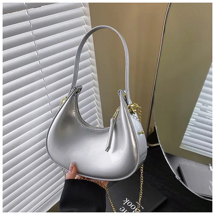 Red Glossy Chain Shoulder Bag for Women 2026 - Image 3