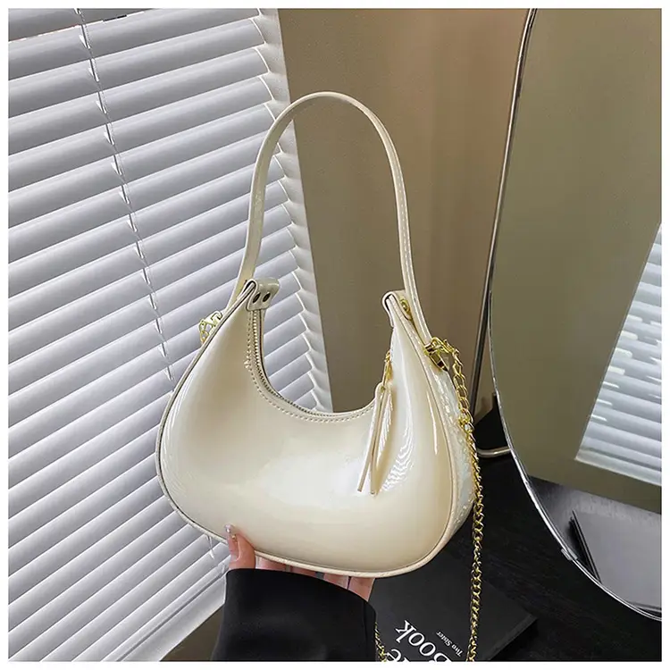 Red Glossy Chain Shoulder Bag for Women 2026 - Image 5