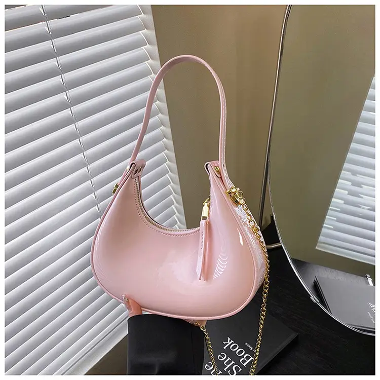 Red Glossy Chain Shoulder Bag for Women 2026 - Image 7