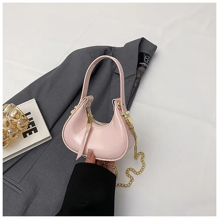 Red Glossy Chain Shoulder Bag for Women 2026 - Image 8