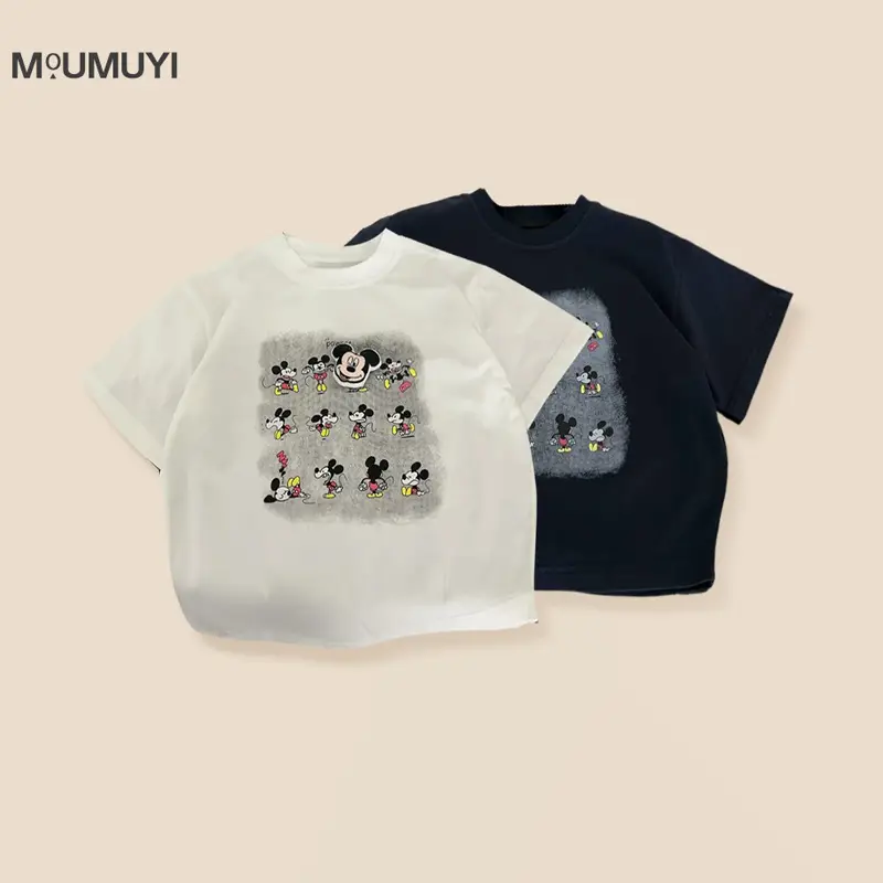 Kids 2026 Cartoon Print T-Shirt White Korean Style — feature 1