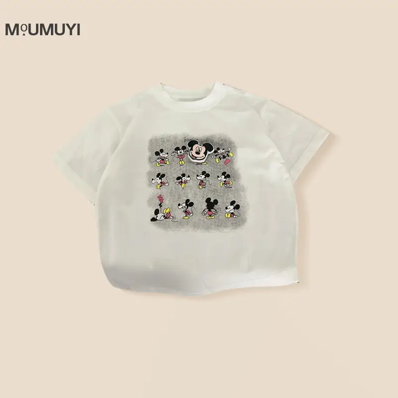 Kids 2026 Cartoon Print T-Shirt White Korean Style — feature 3