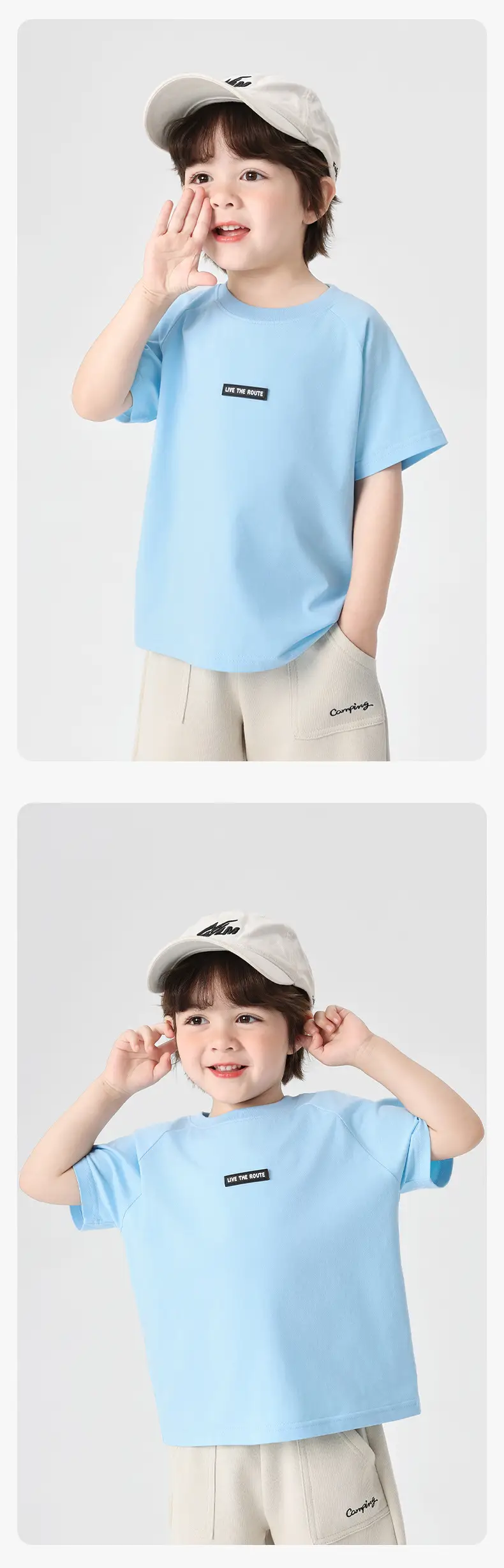 Right European Boys T-Shirt Light Blue Summer Kids — feature 16