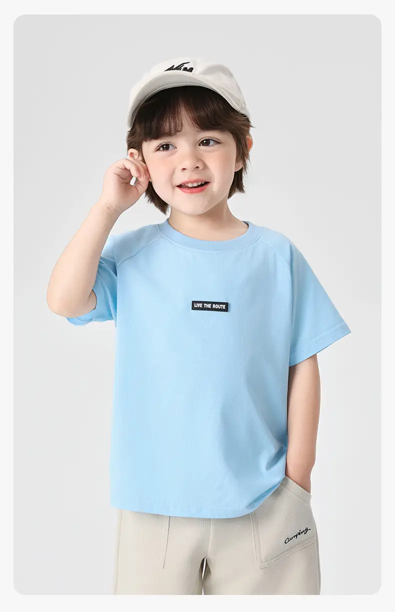 Right European Boys T-Shirt Light Blue Summer Kids — feature 17