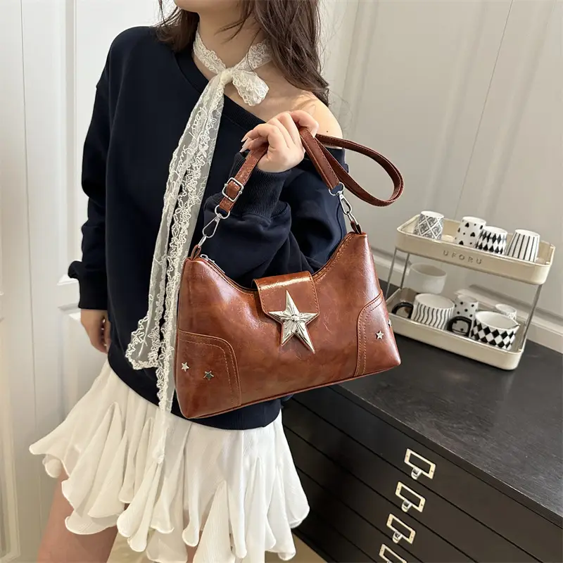 Red Starry Star Shoulder Crossbody Bag for Women - Image 9