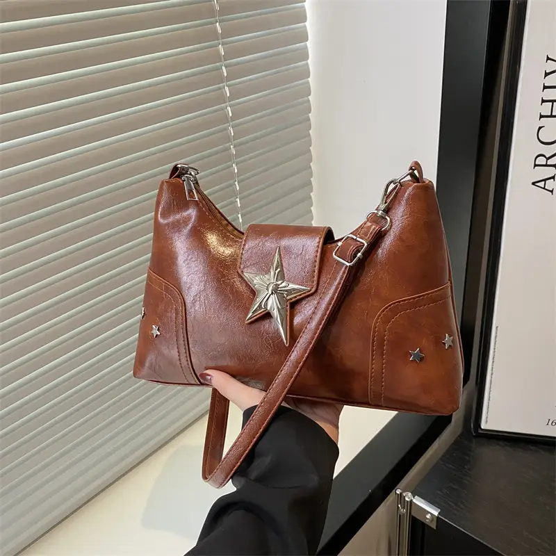 Red Starry Star Shoulder Crossbody Bag for Women - Image 2