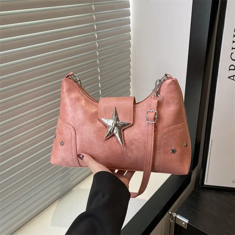 Red Starry Star Shoulder Crossbody Bag for Women - Image 4