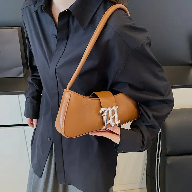 Women's Crossbody Bag with Logo Brown Leather - Image 5