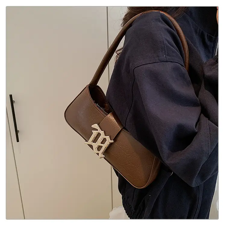 Women's Crossbody Bag with Logo Brown Leather — feature 11