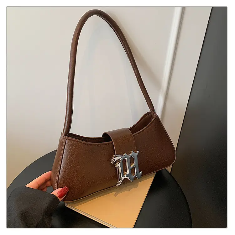 Women's Crossbody Bag with Logo Brown Leather — feature 23