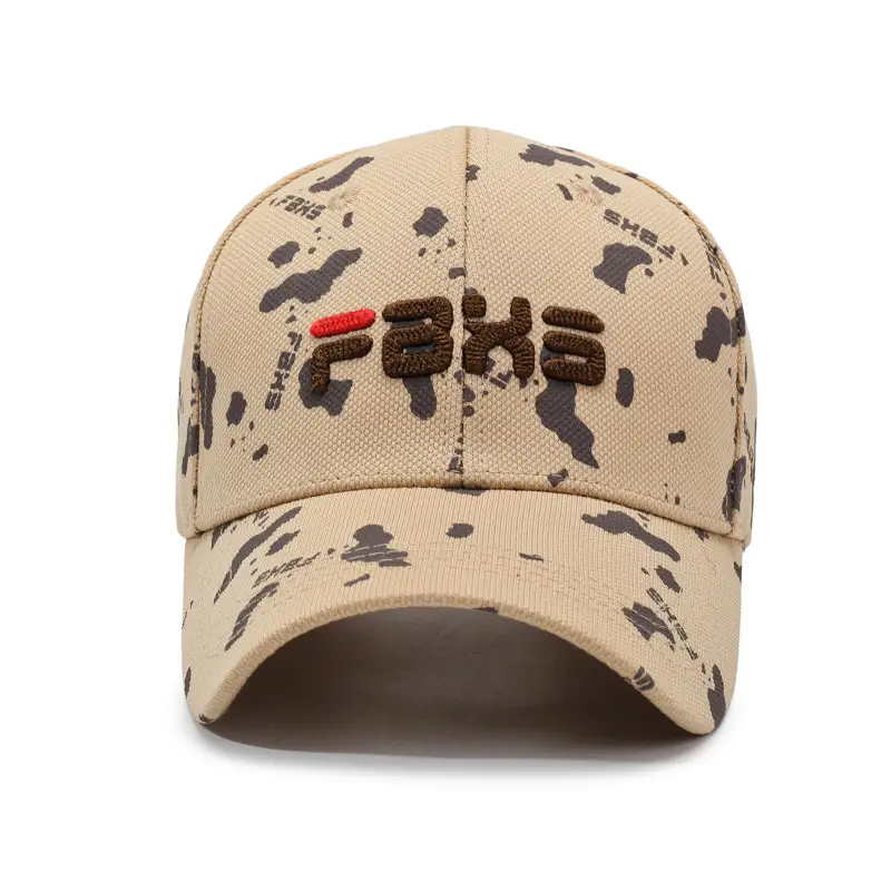 Men Printed Graffiti Cap SPF50 Outdoor Sun Hat Brown - Image 11