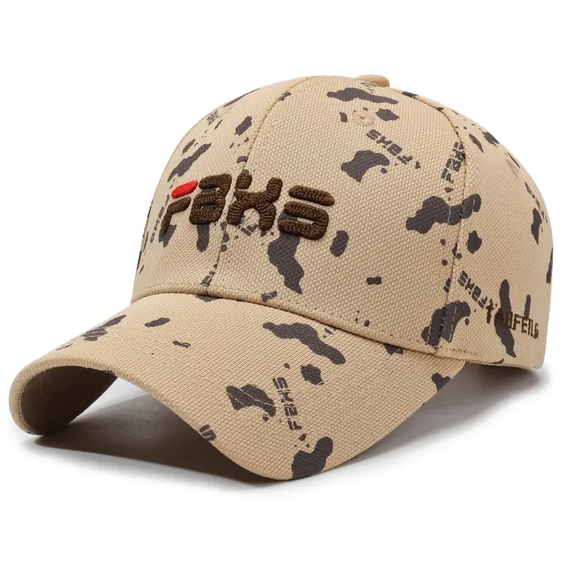 Men Printed Graffiti Cap SPF50 Outdoor Sun Hat Brown - Image 6