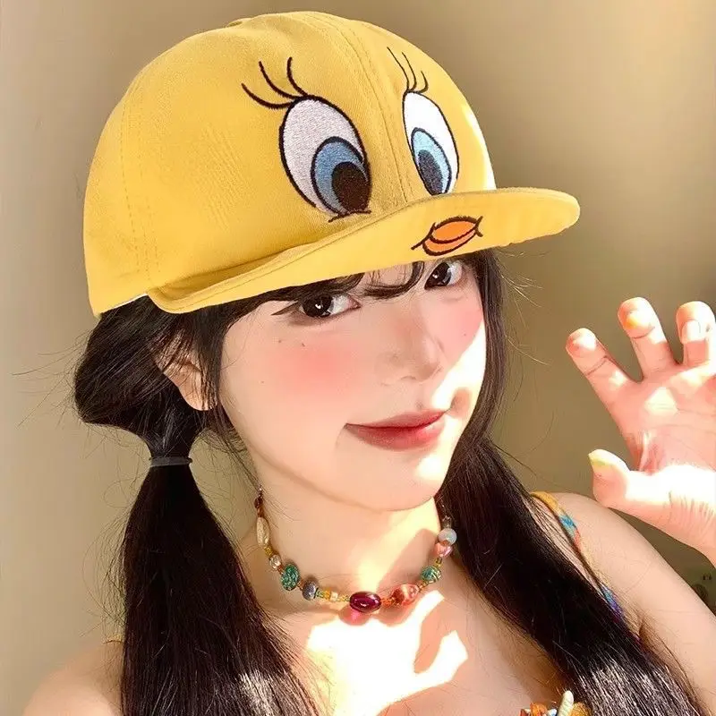 Women Cute Duck Visor Cap Yellow Cartoon Baseball - Image 2