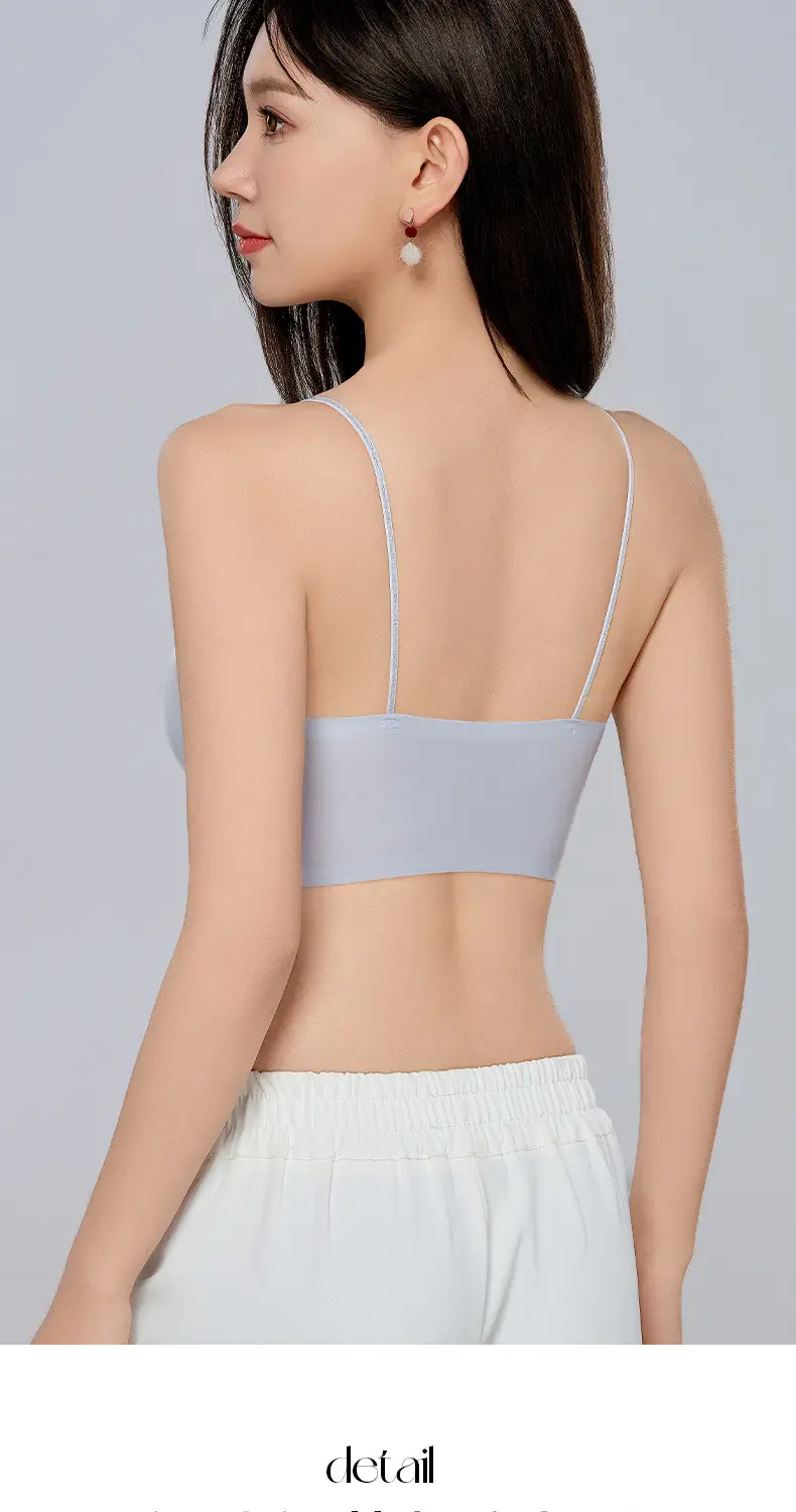 Shiny Spaghetti Straps Herbal Intimates for Women Camellia Fragrance Small Breast Push-Up Seamless Beautiful Back Bra Summer Comfortable Thin Style — feature 12