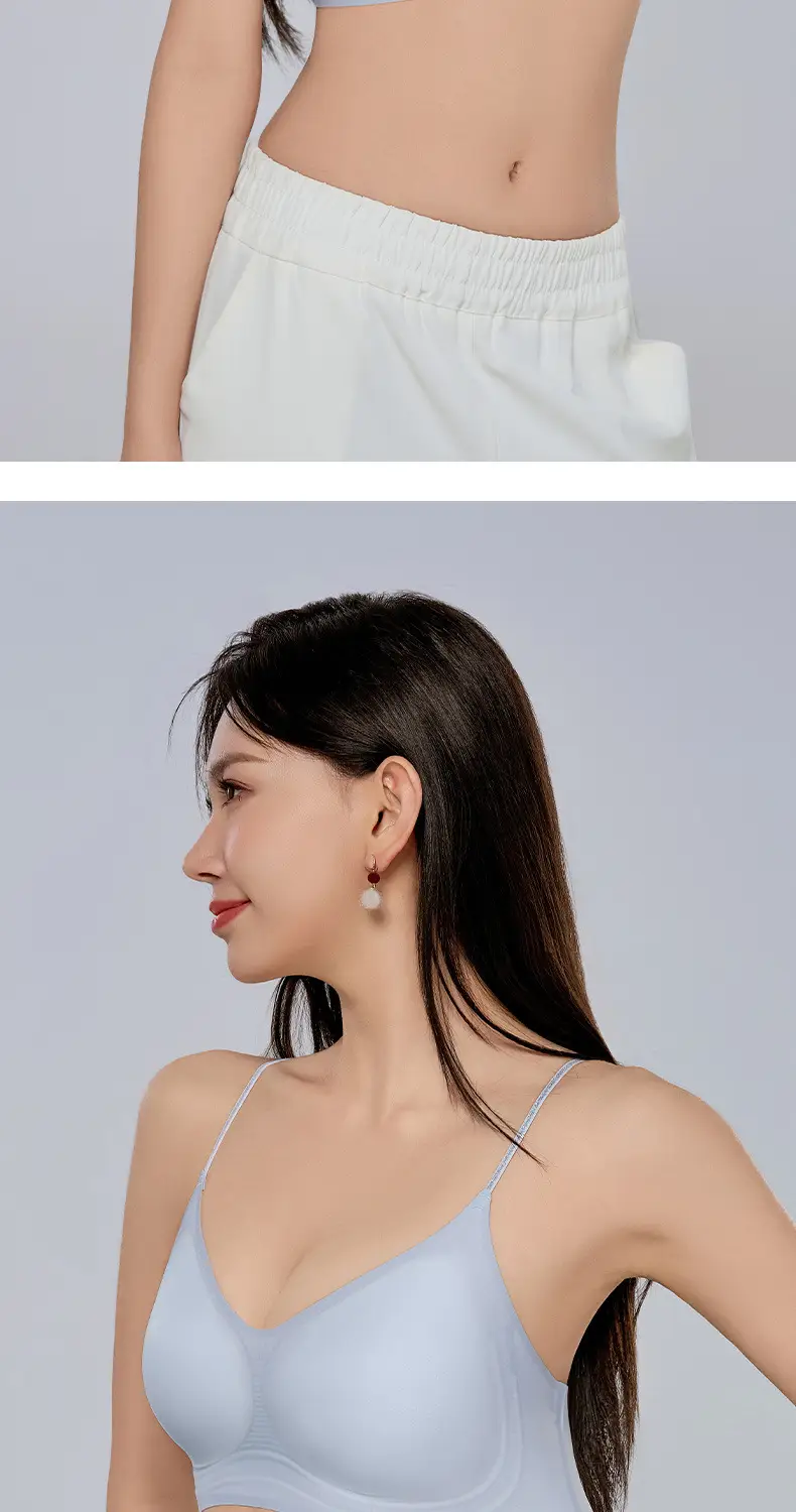Shiny Spaghetti Straps Herbal Intimates for Women Camellia Fragrance Small Breast Push-Up Seamless Beautiful Back Bra Summer Comfortable Thin Style — feature 16