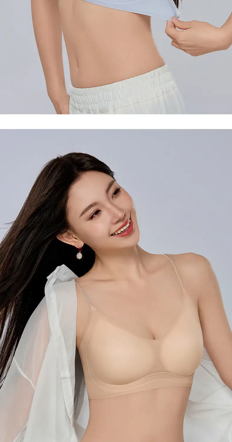 Shiny Spaghetti Straps Herbal Intimates for Women Camellia Fragrance Small Breast Push-Up Seamless Beautiful Back Bra Summer Comfortable Thin Style — feature 17