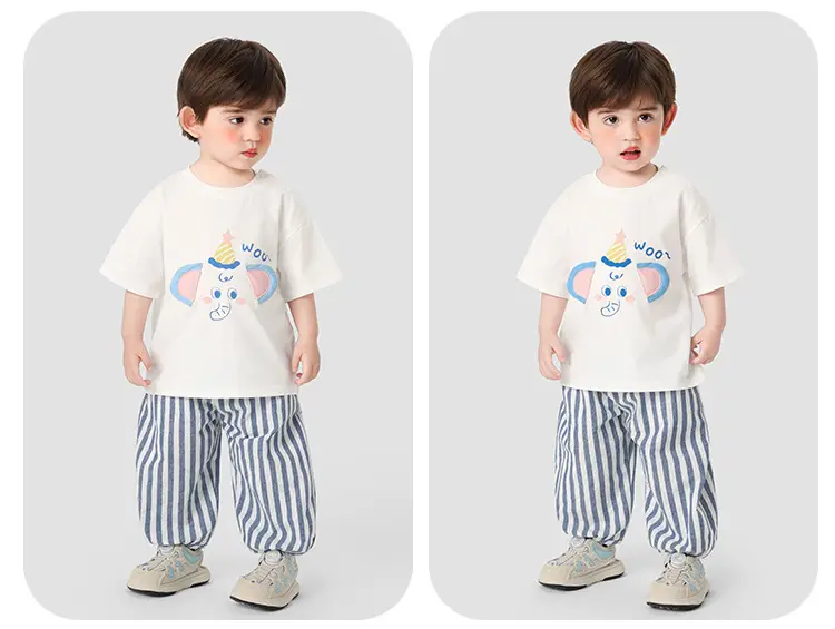 Cute Panda Boys Cotton T-Shirt Short Sleeve Summer Wear — feature 7