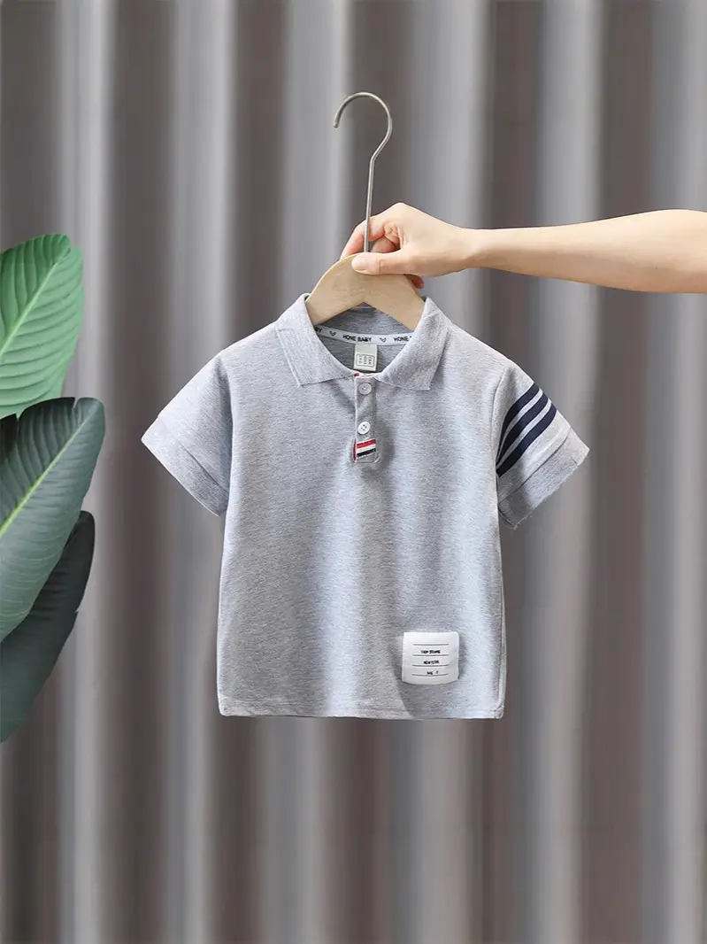 8071 Boys T-Shirt White Short Sleeve Summer Kids Polo