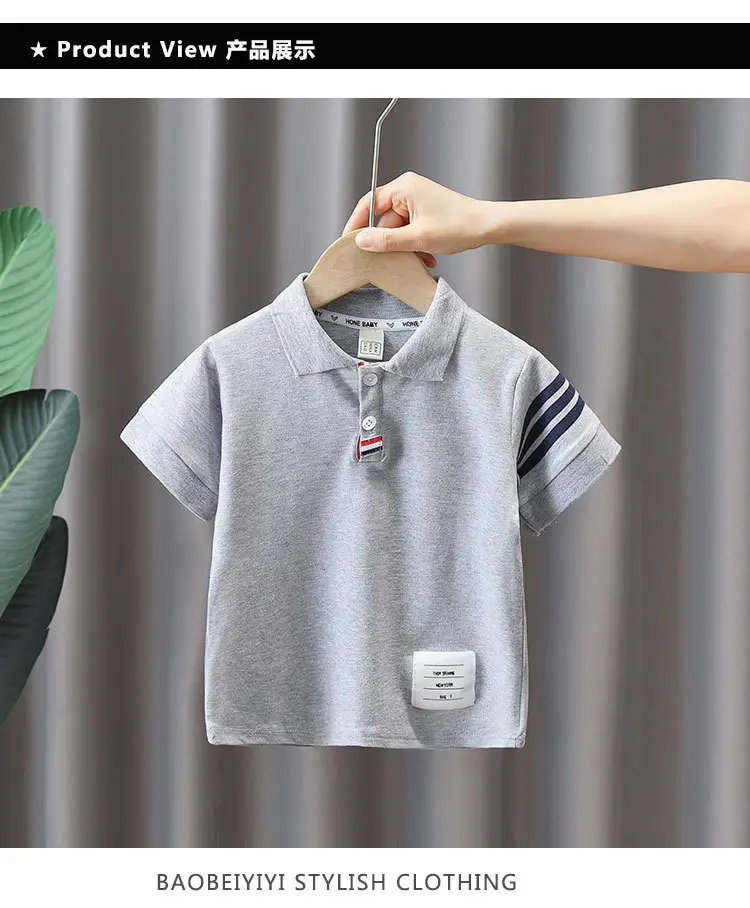 8071 Boys T-Shirt White Short Sleeve Summer Kids Polo — feature 10