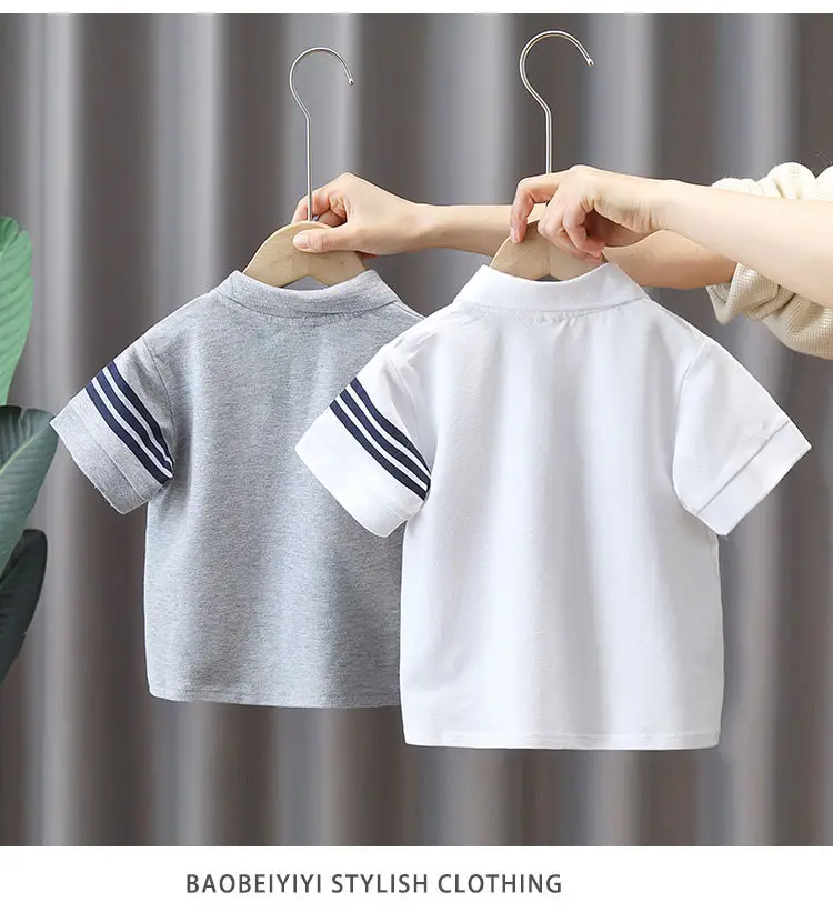 8071 Boys T-Shirt White Short Sleeve Summer Kids Polo — feature 12