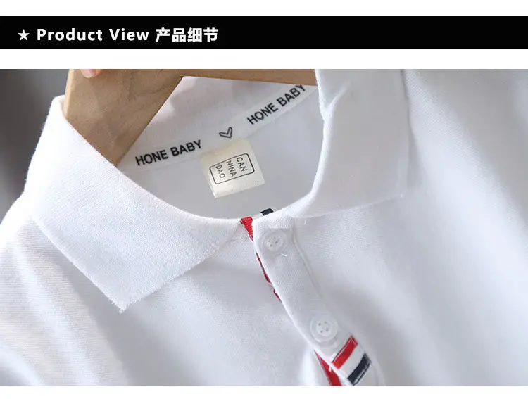 8071 Boys T-Shirt White Short Sleeve Summer Kids Polo — feature 13