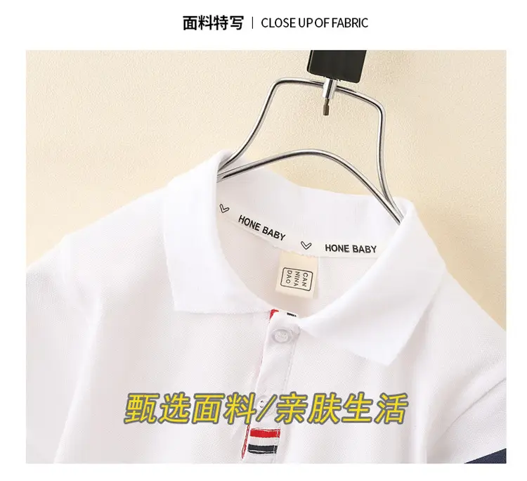 8071 Boys T-Shirt White Short Sleeve Summer Kids Polo — feature 18