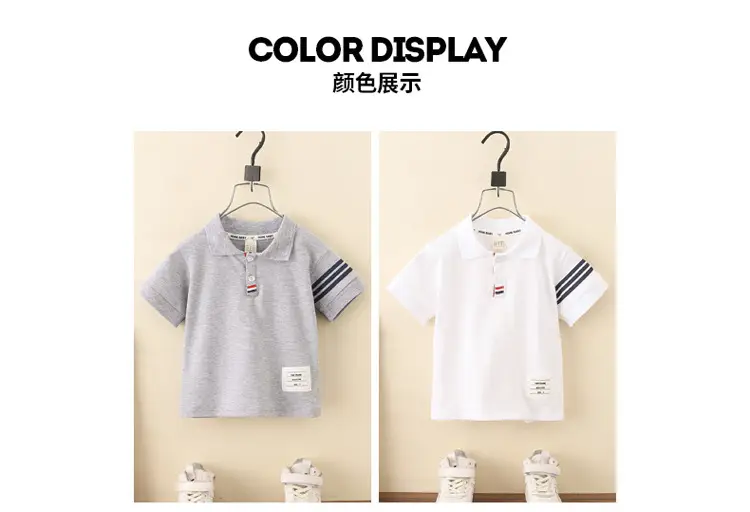 8071 Boys T-Shirt White Short Sleeve Summer Kids Polo — feature 21